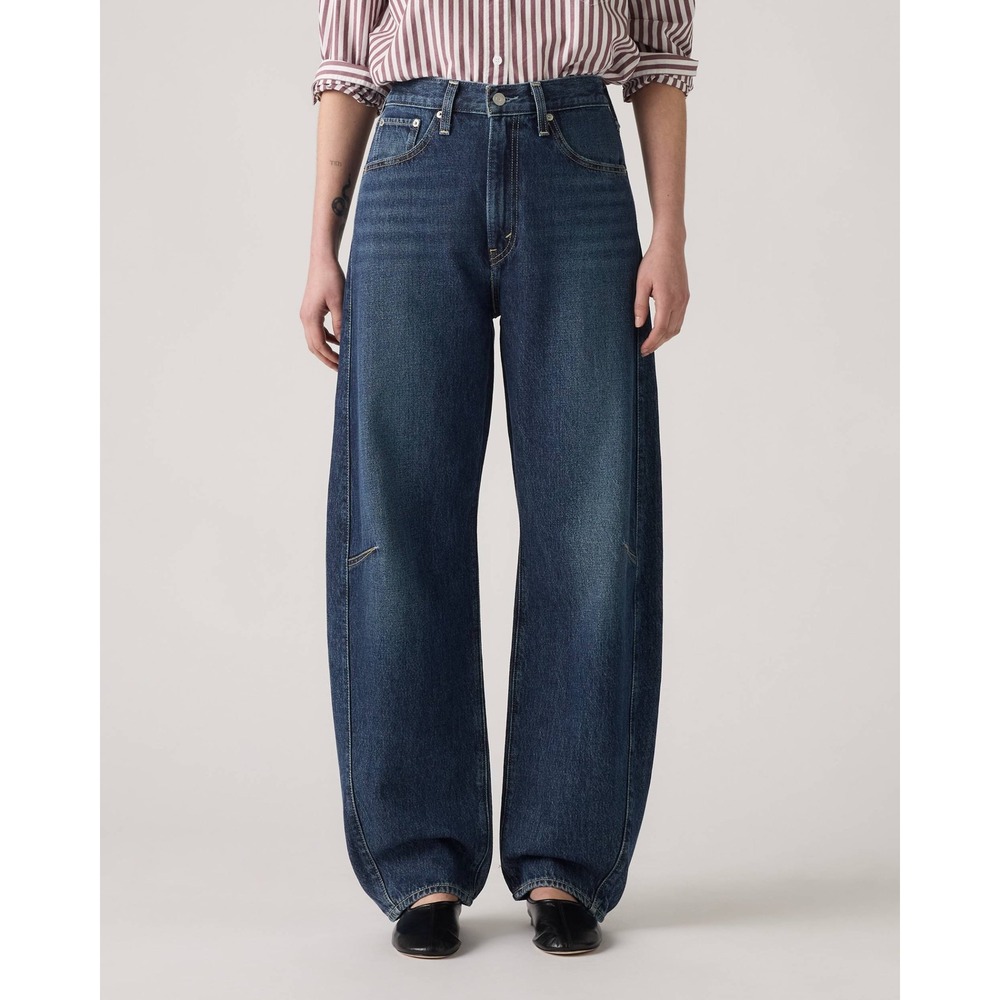 Levis Premium Barrel Jeans High Rise Wide Leg Indigo Blue 24x31 NWT